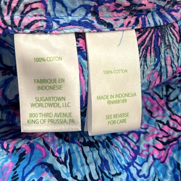 NWT Lilly Pulitzer Rilynn Long Sleeve Breakwater Blue Shells N Bells Top Size XS - Picture 12 of 12